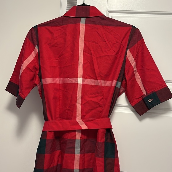 Burberry London England Red Checkered collar cotton dress - Picture 10 of 17